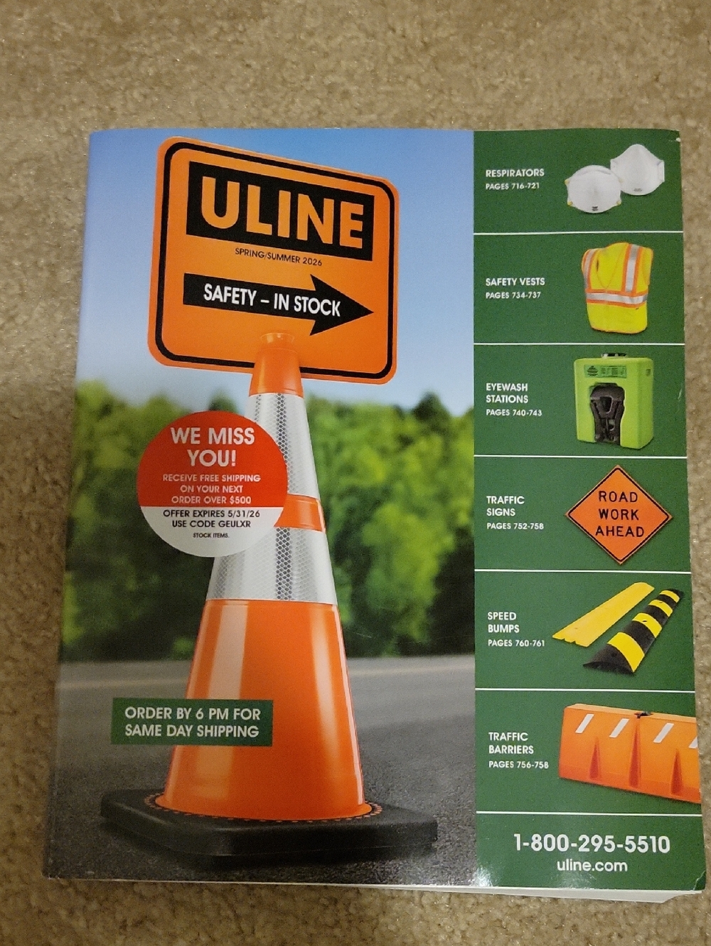 ULINE Safety Catalog - Orange Traffic Cone Cover